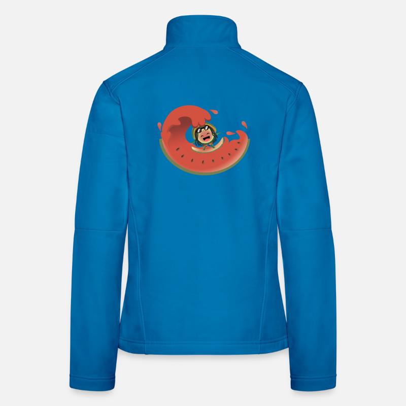 Surfende Wassermelone - Frauen Softshelljacke - Lichtblau