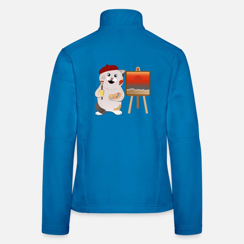 cute cat painter Women's Softshell Jacket