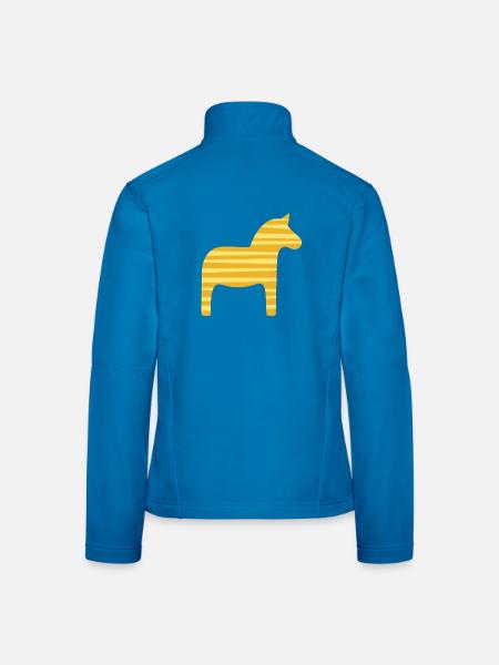 Dala Horse Stripes Suède Noël scandinave - Veste en tissu softshell Femme - bleu clair - Dos