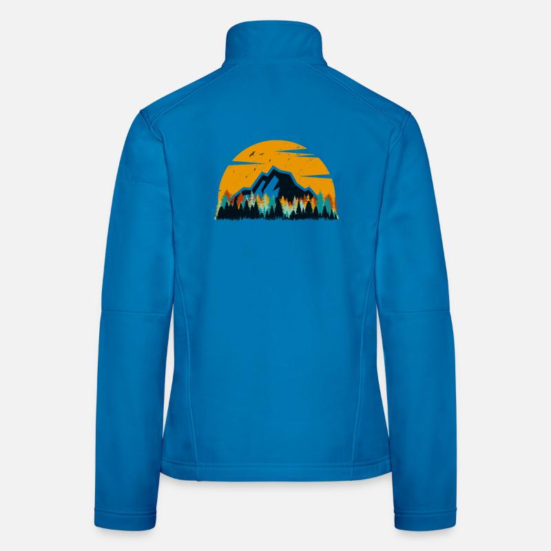 Forêt de Sunset Mountain Veste en tissu softshell Femme