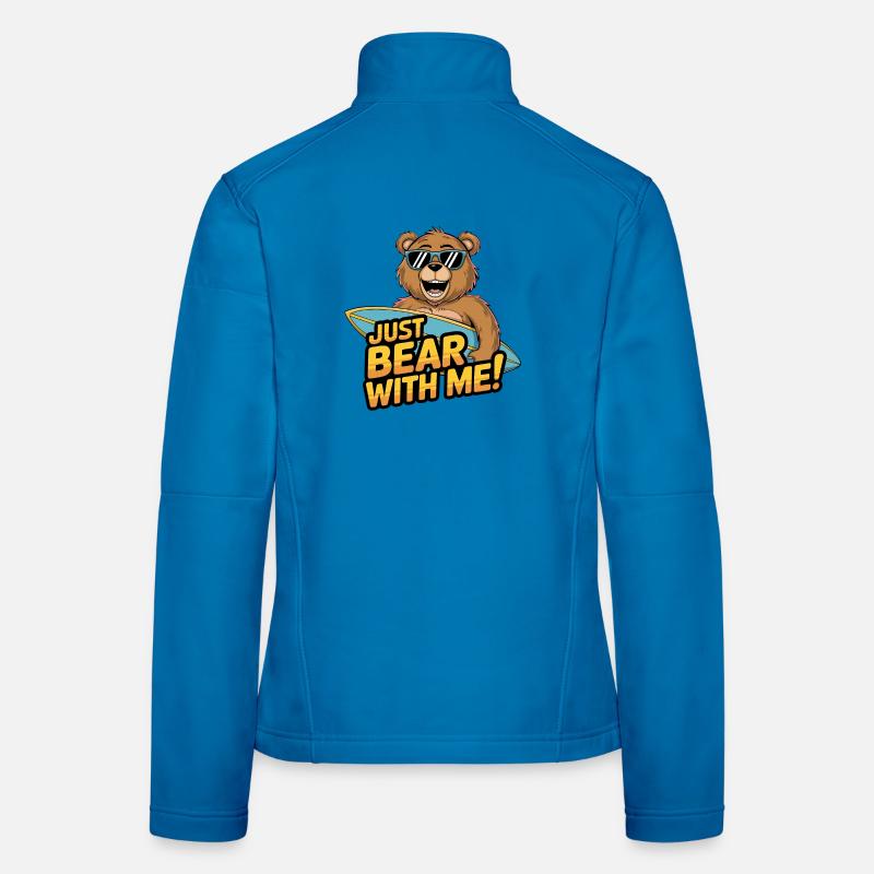 Just Bear With Me - Surfer Bear Fun Veste en tissu softshell Femme