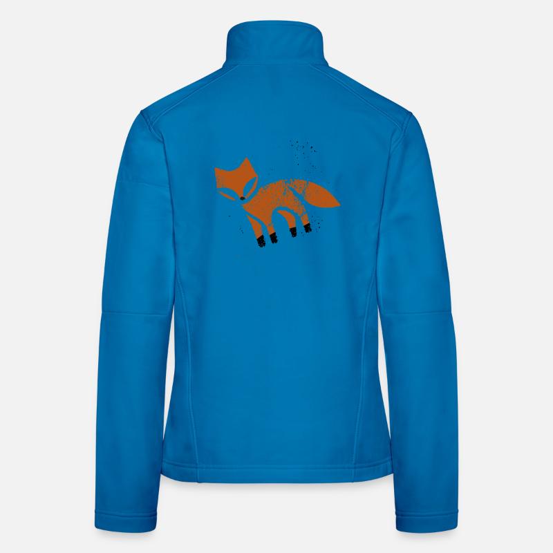 Rustic fox in stamp look Women's Softshell Jacket