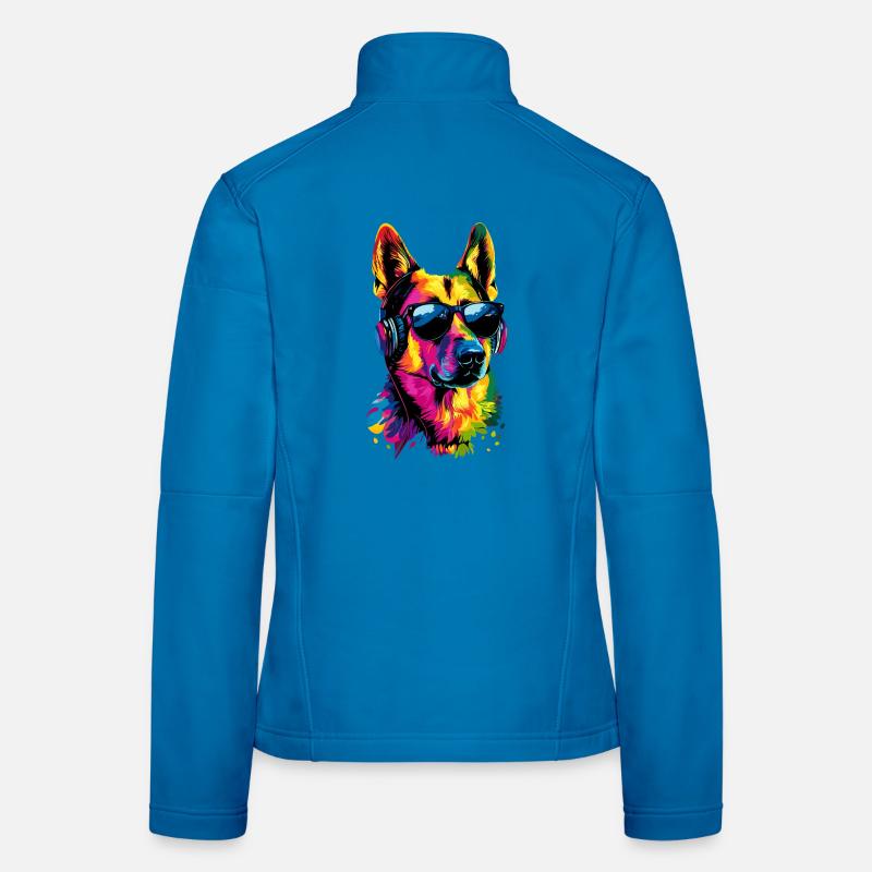 Schäferhund Bunte Farben Pop Art Hund Schäferhunde Frauen Softshelljacke