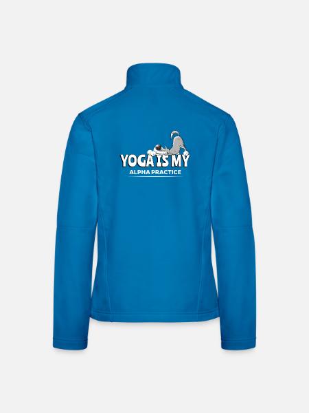 Yoga Wolf I Le yoga est ma pratique alpha - Veste en tissu softshell Femme - bleu clair - Dos