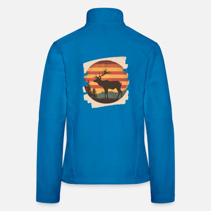 Elch Retro Frauen Softshelljacke