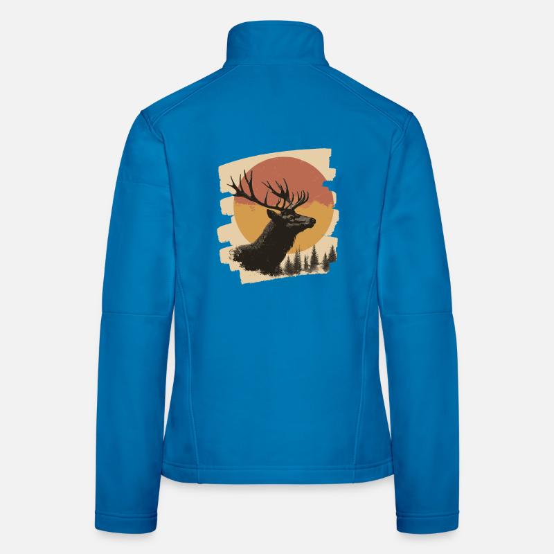 Elch Retro Frauen Softshelljacke