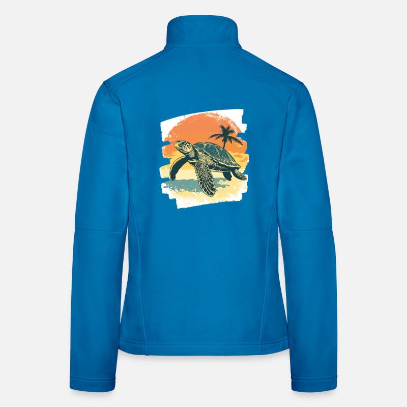 Tortue de mer rétro Veste en tissu softshell Femme