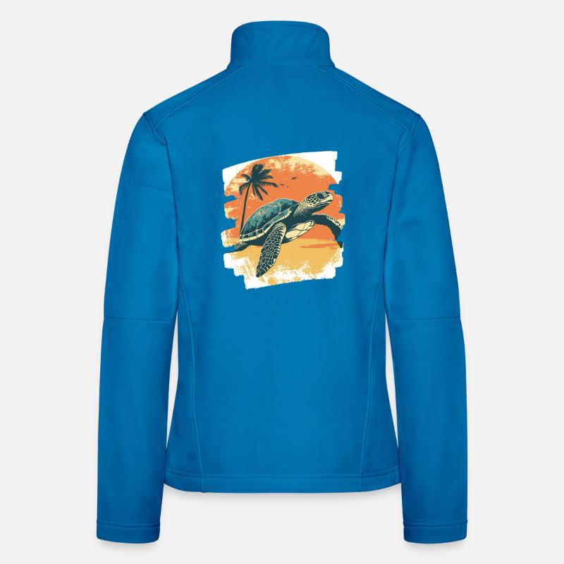 Sea Turtle Retro Women's Softshell Jacket