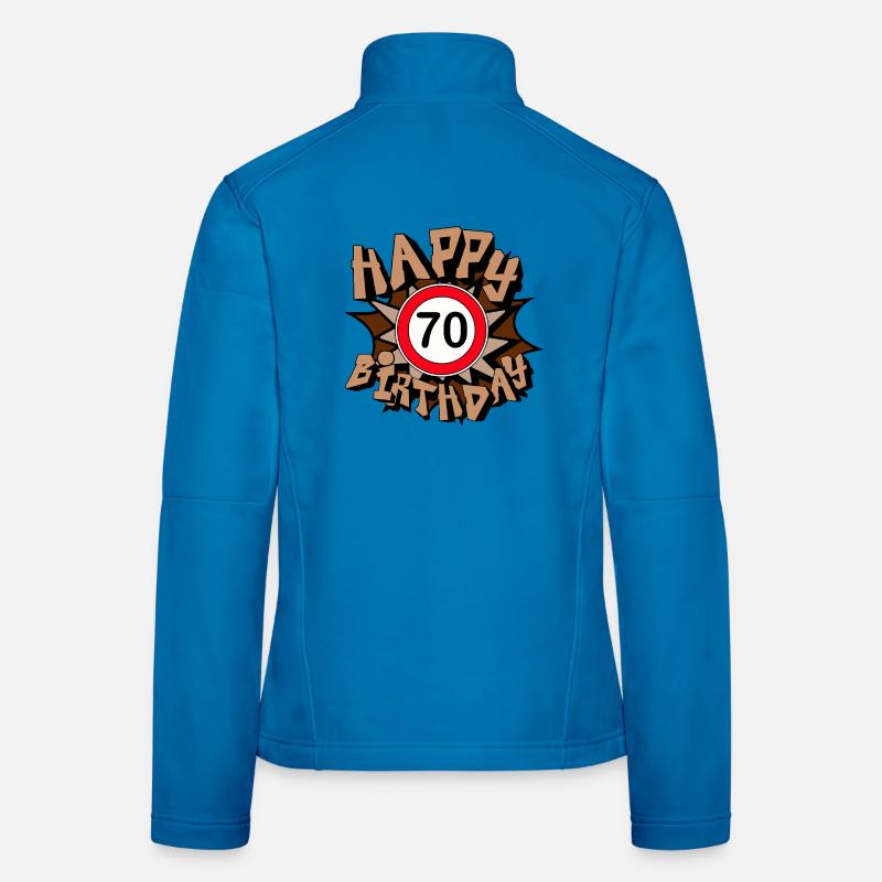 70. Geburtstag , Geburtstagsgeschenk Happy 70 (25) - Frauen Softshelljacke - Lichtblau