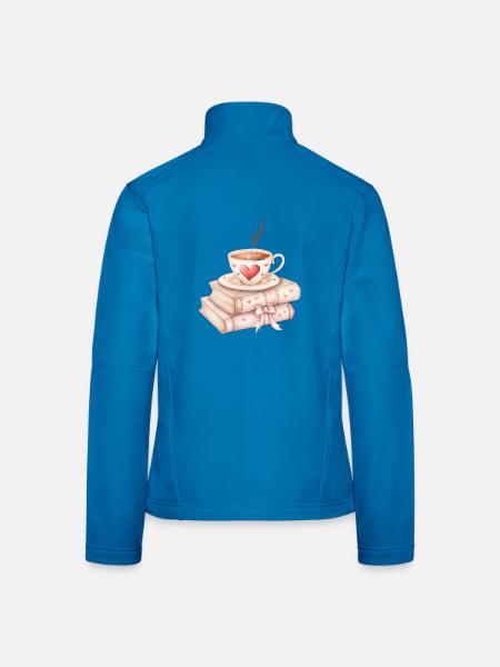 Liebe schlürfen: Kaffee und Bücher - Frauen Softshelljacke - Lichtblau - Hinten