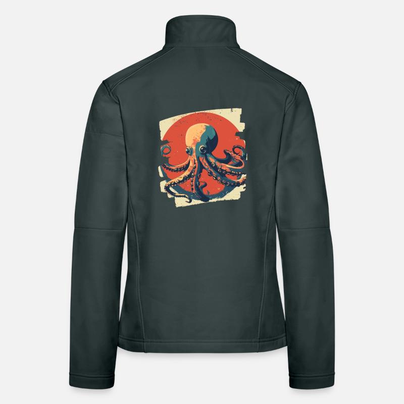 Kraken Oktopus Frauen Softshelljacke