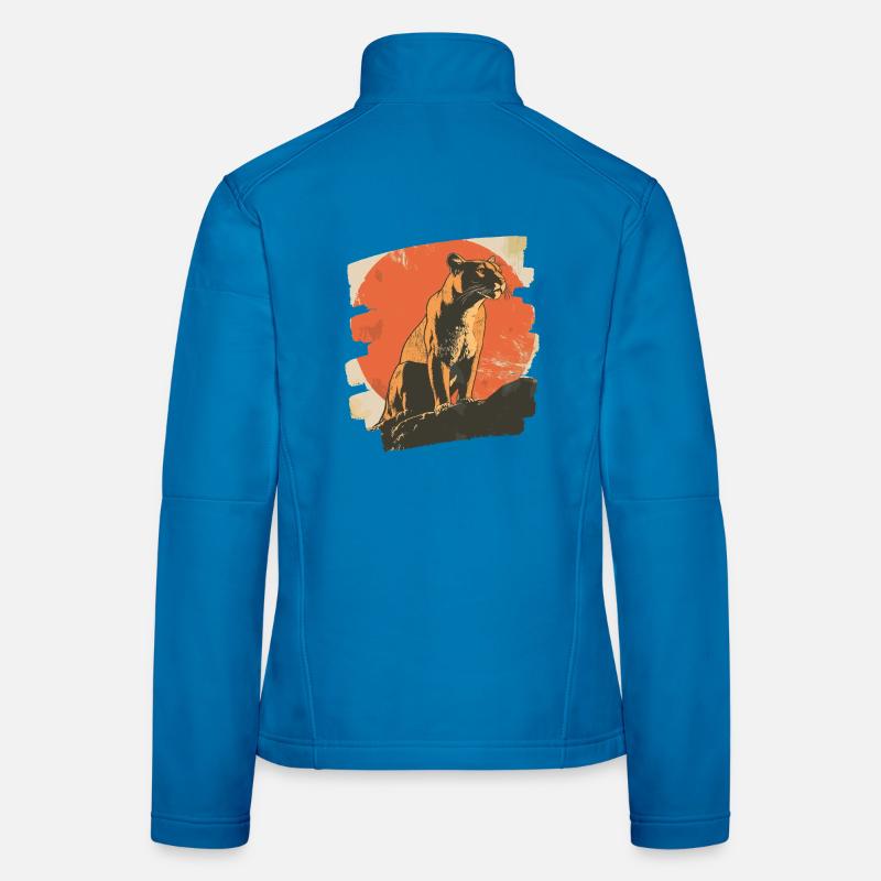 Lion from mountain Retro Women's Softshell Jacket