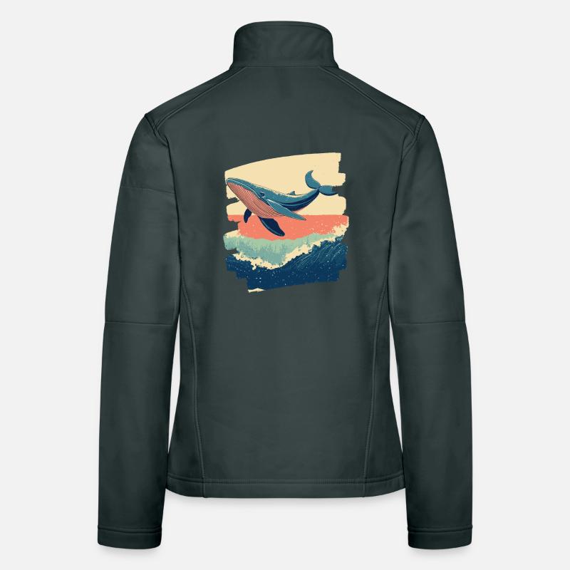Baleine Rétro Veste en tissu softshell Femme