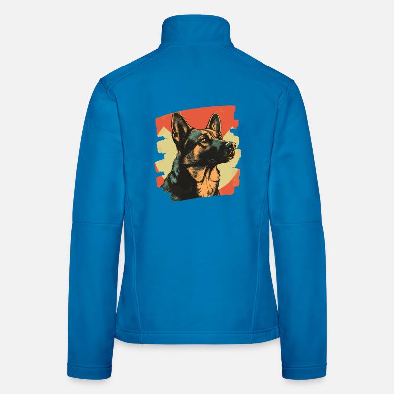 German Shepherd Retro Women's Softshell Jacket
