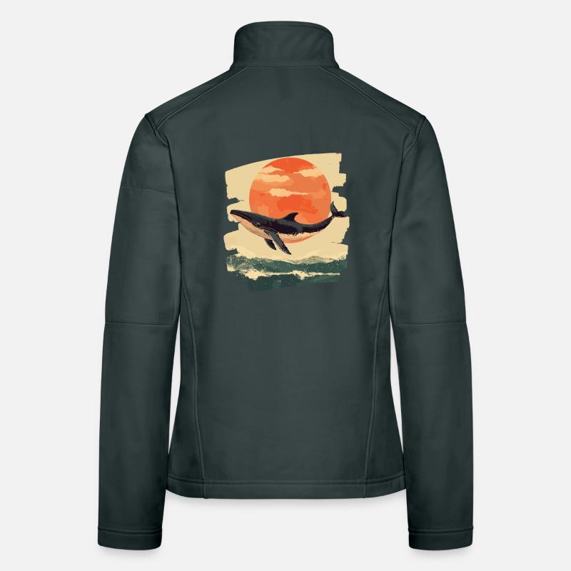 Baleine Rétro Veste en tissu softshell Femme