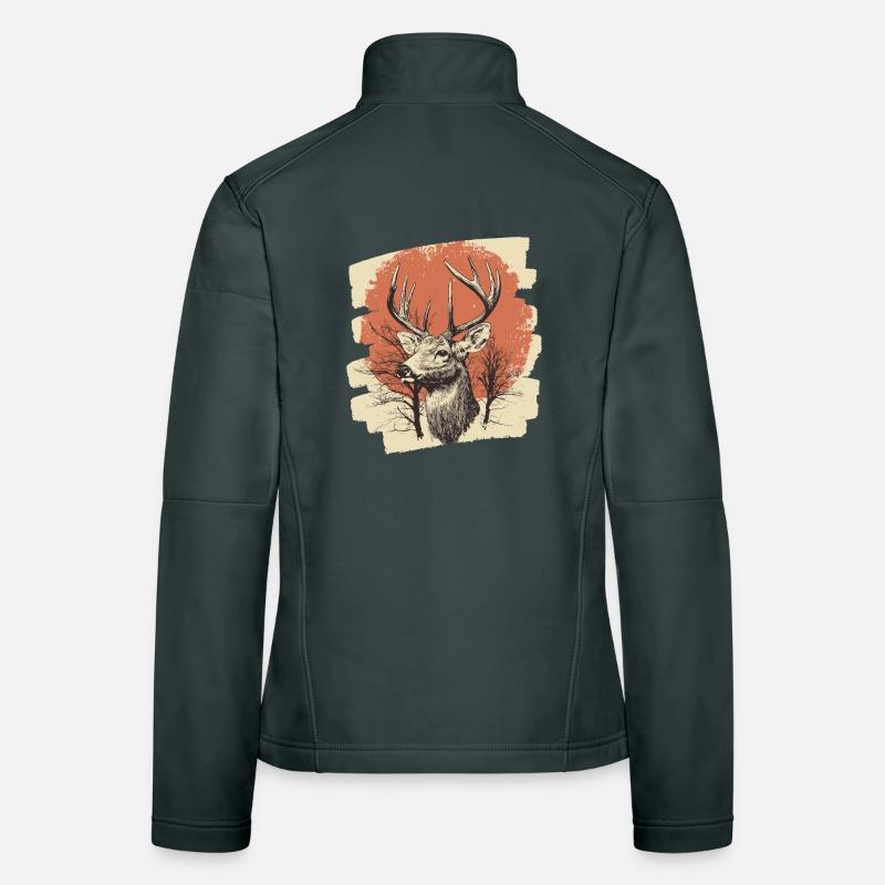 Hirsch mit Geweih Frauen Softshelljacke