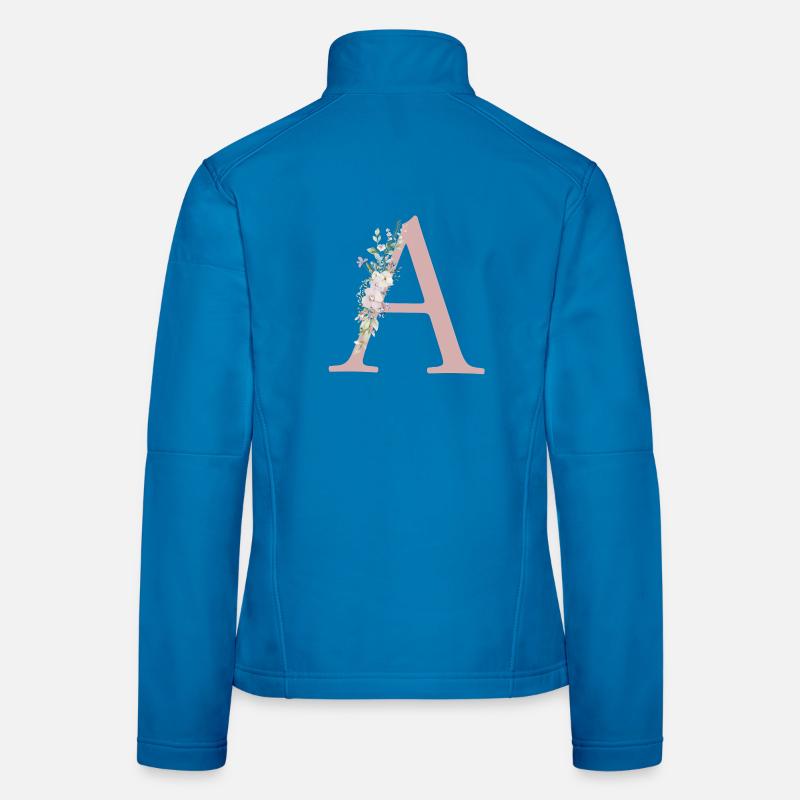 A Monogramm, Floral, personalisierbar Frauen Softshelljacke
