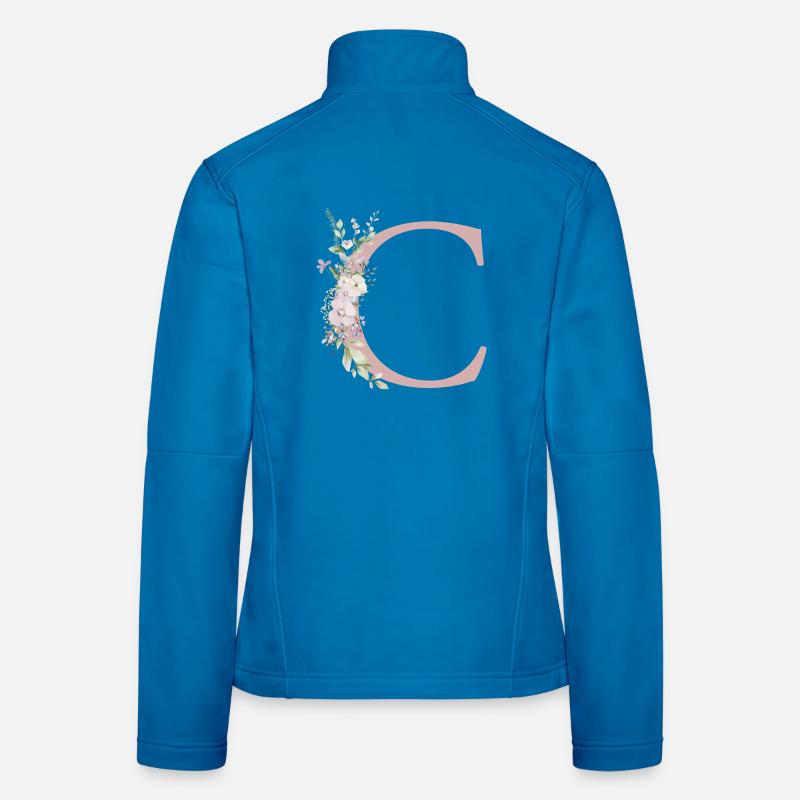 C Monogram, Floral, Customizable Women's Softshell Jacket