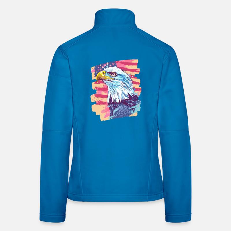 Drapeau américain avec aigle Veste en tissu softshell Femme