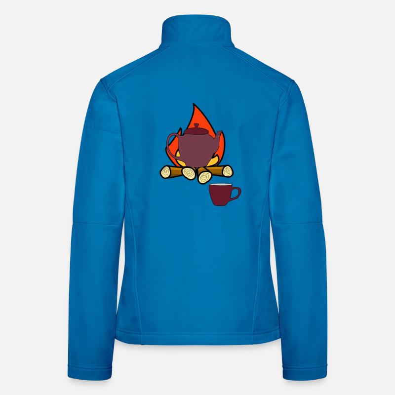 Camping Campfire Teapot Camper Tea Mug Women's Softshell Jacket