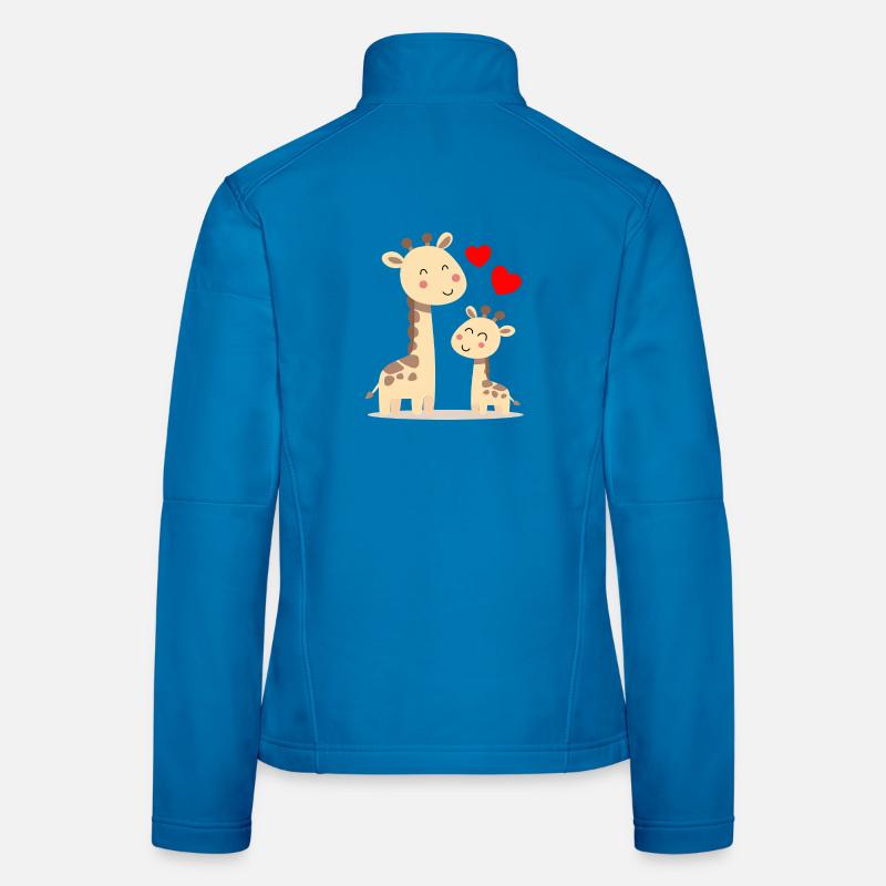 Baby Giraffe mit Mami Giraffe - Frauen Softshelljacke - Lichtblau