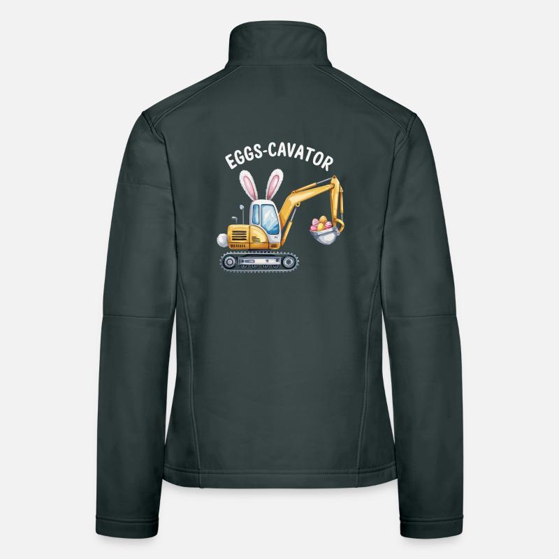 Eggs-cavator Easter excavator with bunny ears Women's Softshell Jacket