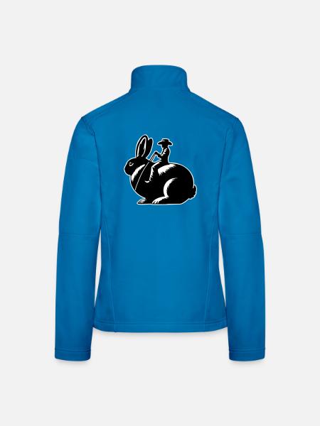 Rabbit Rider (design uniquement - avec contour, 3 couleurs) - Veste en tissu softshell Femme - bleu clair - Dos