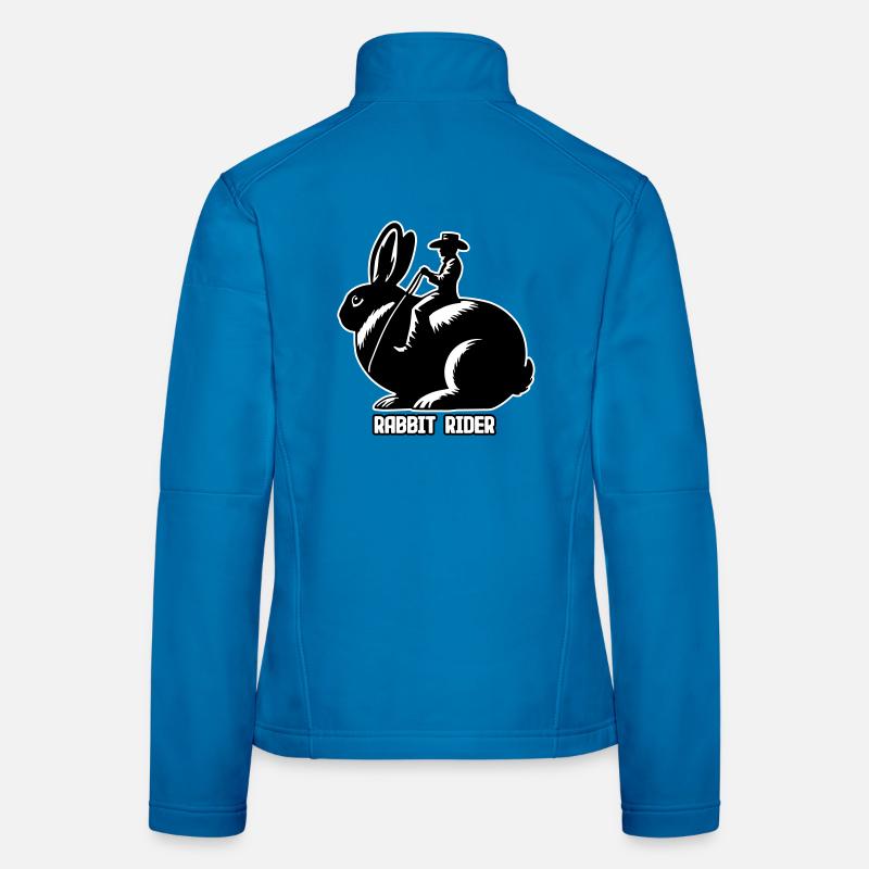 Rabbit Rider (texte léger - avec contour, 3 couleurs) Veste en tissu softshell Femme