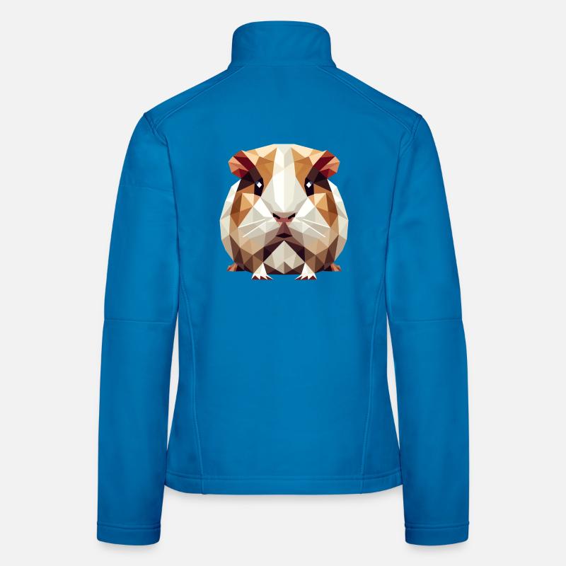 mignon cochon d’Inde dans le style low poly Veste en tissu softshell Femme