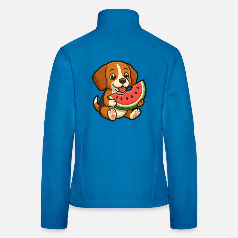 Joyeux Beagle Pastèque Fruit d’été Veste en tissu softshell Femme