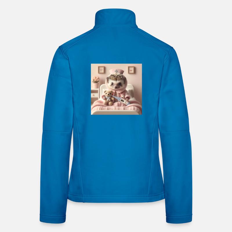 Süßer Igel mit Kuscheltier Frauen Softshelljacke