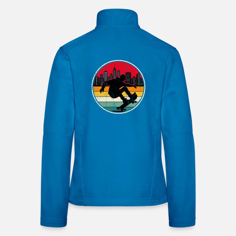 Urban Sunset Skate Silhouette Frauen Softshelljacke