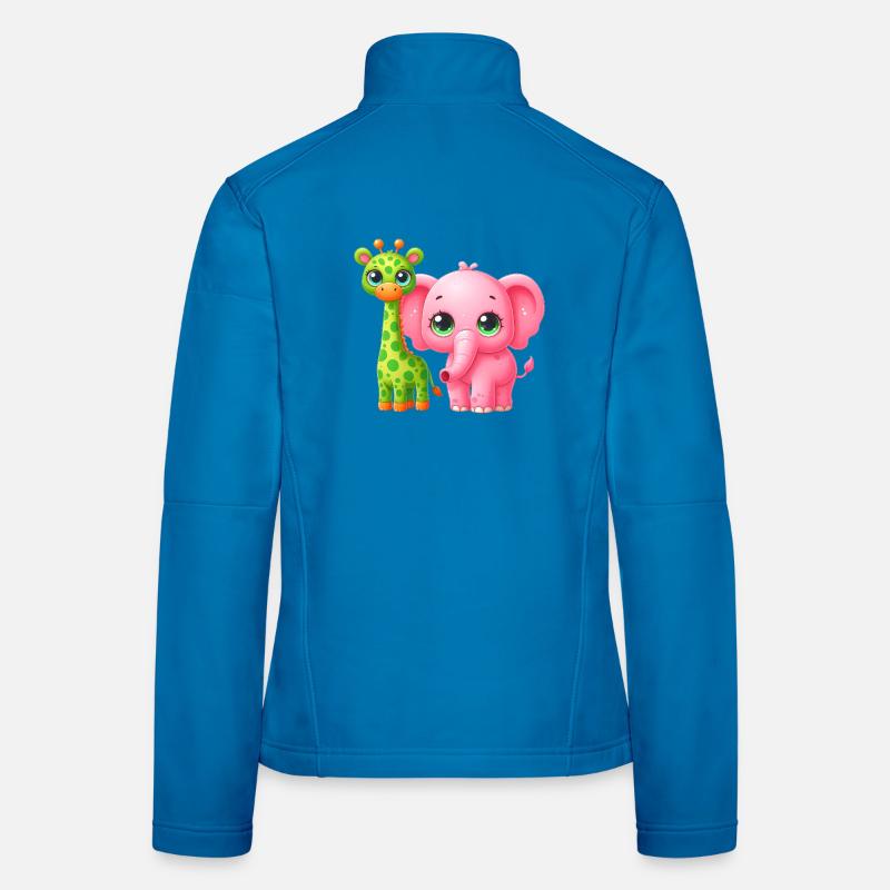Niedliche Tierfreundschaft Illustration Frauen Softshelljacke