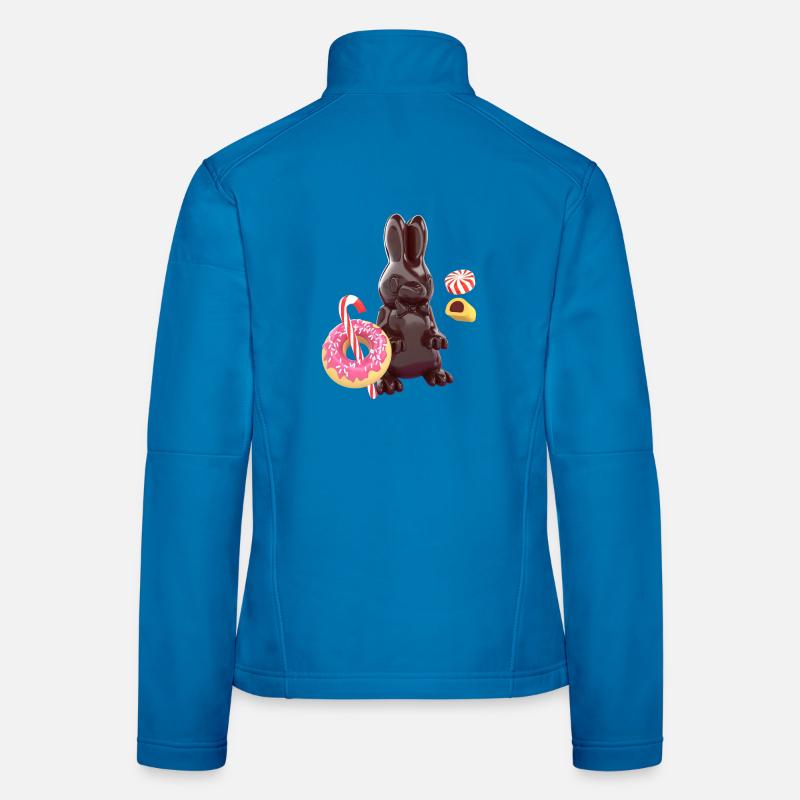 3D Chocolate Bunny with Candy – Cute Candy Art Women's Softshell Jacket