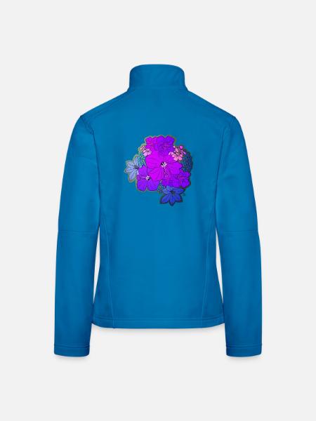 Blütenmeer lila - Frauen Softshelljacke - Lichtblau