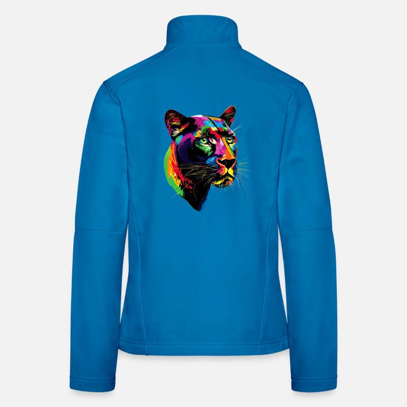 Panthère Léopard Grand Chat Mignon Gros Chat Panter Veste en tissu softshell Femme
