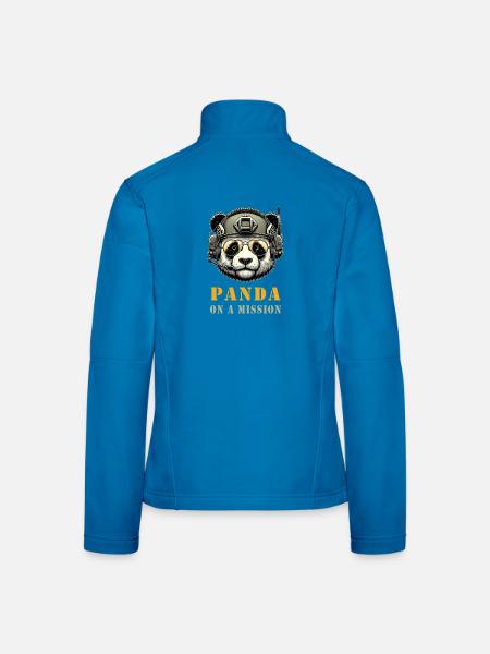 Panda en mission / Militaire - Veste en tissu softshell Femme - bleu clair - Dos