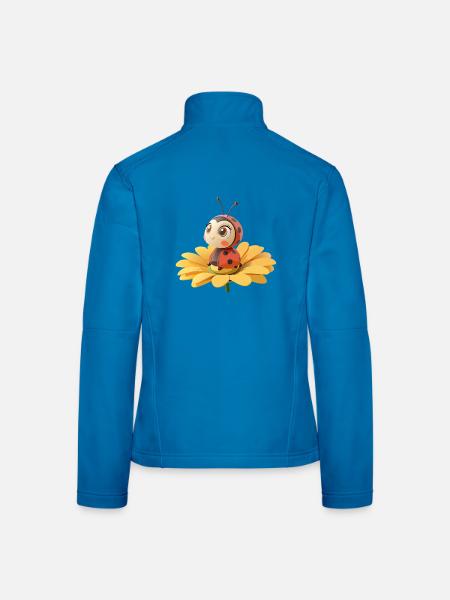 Cute ladybug on a flower - Women's Softshell Jacket - light blue - Back