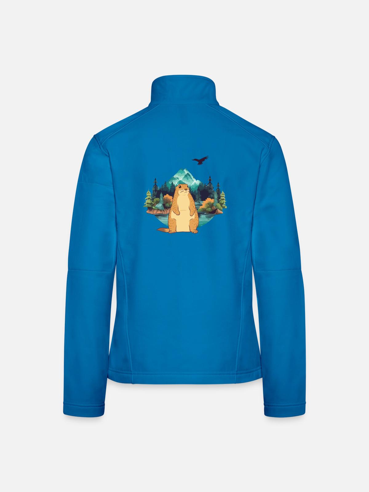 Murmeltier - Frauen Softshelljacke - Lichtblau - Hinten