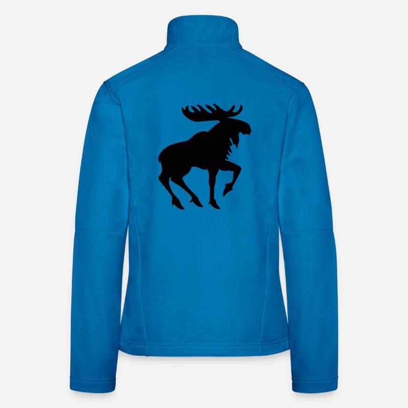Heraldic Moose – Shadow Style Emblem Women's Softshell Jacket