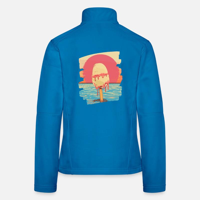 Eis und Eiscreme Kugel Sommer Sonnenuntergang Frauen Softshelljacke