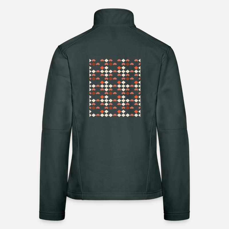 Geometric Diamond Quilt Pattern Women's Softshell Jacket