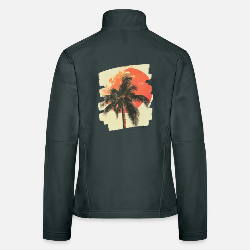 Palm Tree Sunset Summer Women's Softshell Jacket