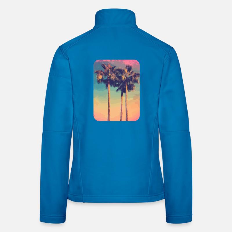 Palm Tree Sunset Summer Sun Women's Softshell Jacket