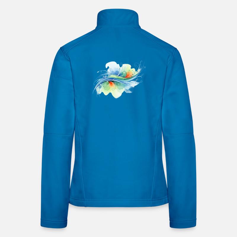 Formes fluides : conception abstraite à l’aquarelle Veste en tissu softshell Femme