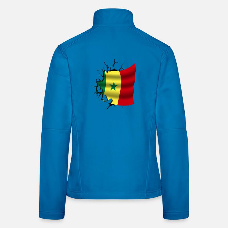 Drapeau du Sénégal - Sénégal - Drapeau Broken Design Veste en tissu softshell Femme