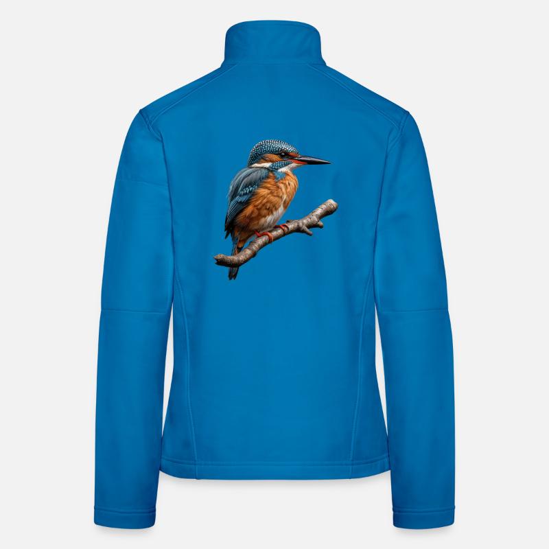 Lebendiger Eisvogel Natur Illustration - Frauen Softshelljacke - Lichtblau