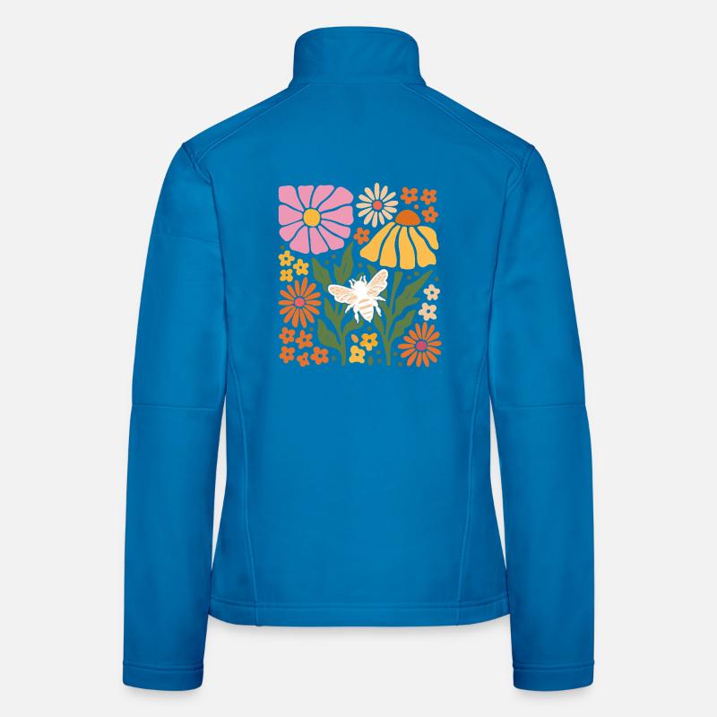 Abeille à fleurs douces Veste en tissu softshell Femme
