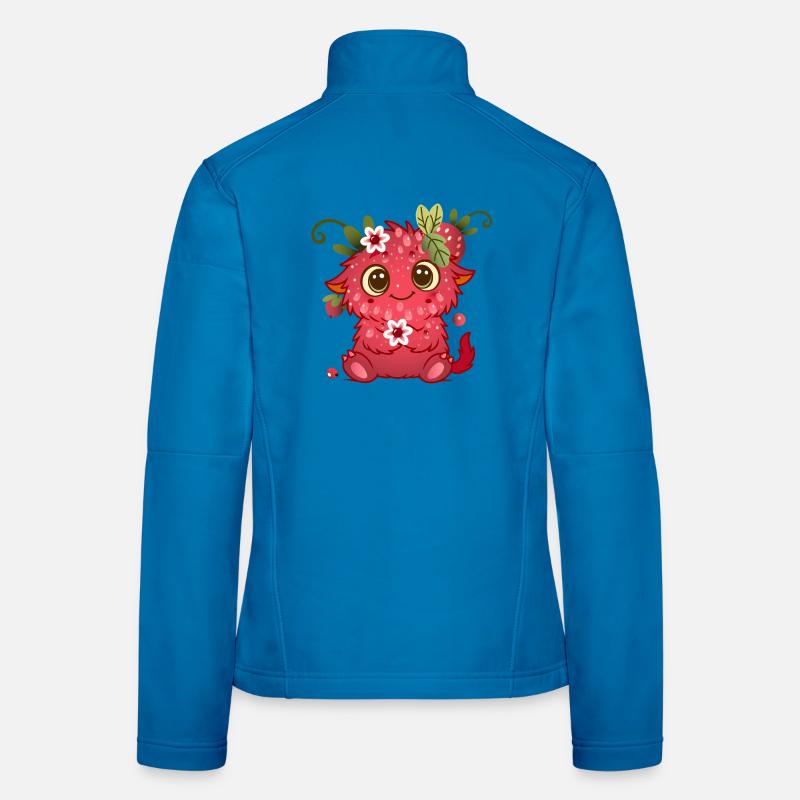Cute monster in raspberry design Women's Softshell Jacket
