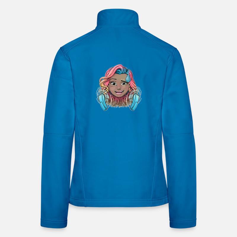 Fille chaude colorée avec des ventilateurs Veste en tissu softshell Femme